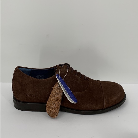 Birkenstock Dalen oxford tie shoe mocha brown nubuck suede flat new men 42 9 main image 4